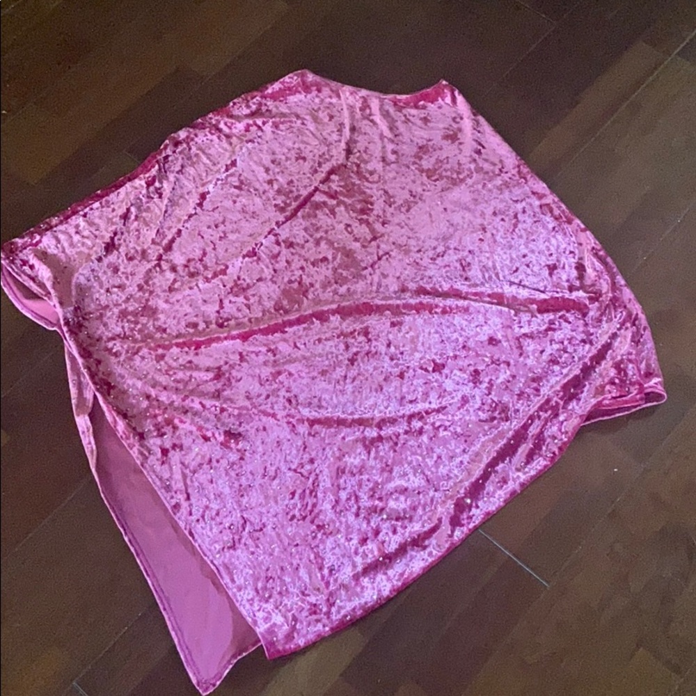 Crushed velvet pink poncho one size